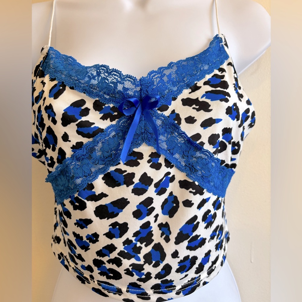 Leopard Print Spaghetti String Top With Lace , 2 … - image 6